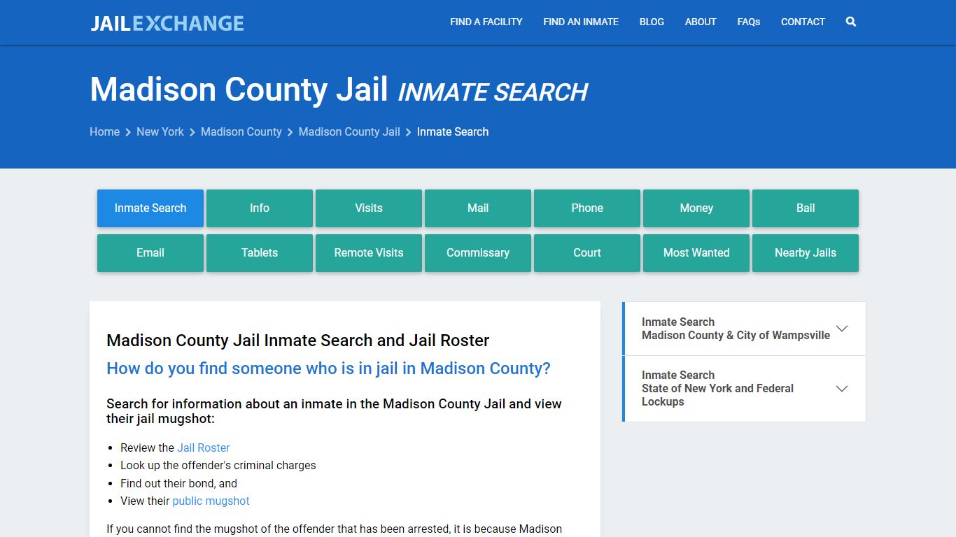 Inmate Search: Roster & Mugshots - Madison County Jail, NY